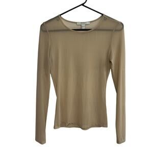 Y2K Mesh Long Sleeve Top Forever 21 Sheer Clean Girl Size L